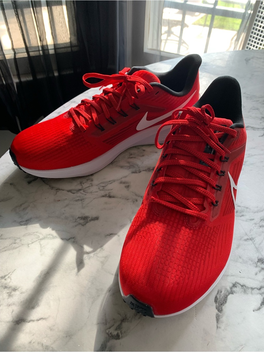 Nike Red and White Lightweight Running Sneakers